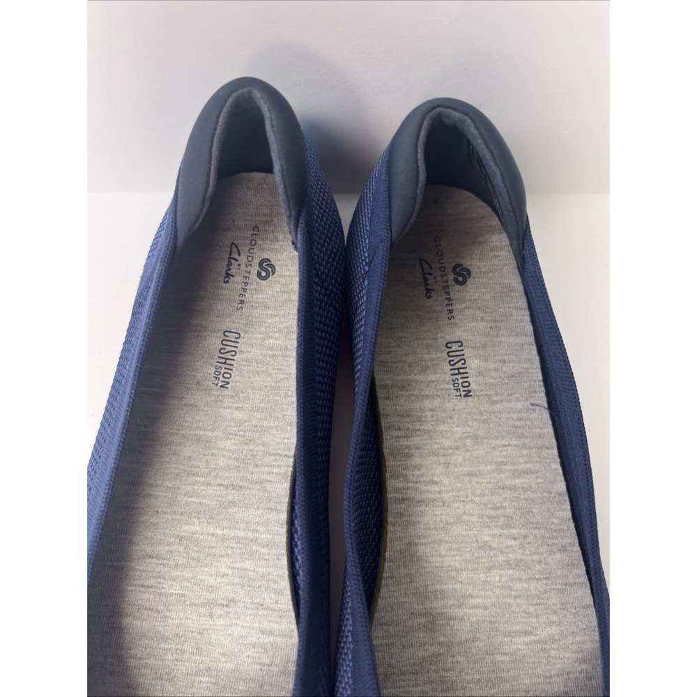 Clarks Cloudsteppers Womens 8.5M Navy Knit Ballet Flats Cushion Soft NWOT - Picture 12 of 16